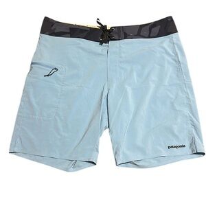 Patagonia Men's Stretch Planning Blue Swim Boardshorts Size 36